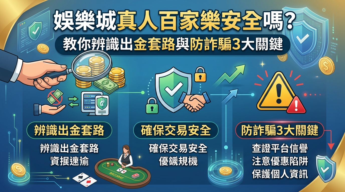 娛樂城真人百家樂安全嗎？教你辨識出金套路與防詐騙3大關鍵